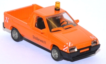 Skoda Favorit Pick up Pritsche mit Gelblicht Straßenwacht orange