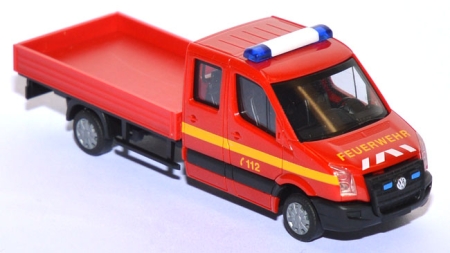 VW Crafter DoKa Pritsche Feuerwehr rot