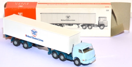 Mack FM 786 ST - Stilisierter US Sattelzug - 40 ft. Container Unites States Lines weißblau