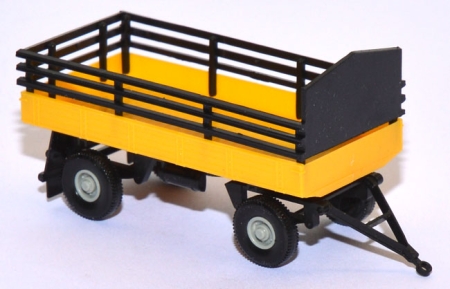Pritschen-Lkw-Anhänger 2achsig mit Lattenaufsatz gelb