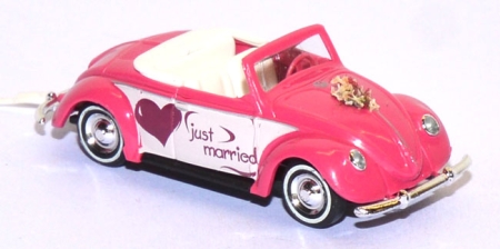 VW Käfer Cabrio Hebmüller Just married pink 46707