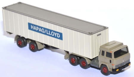 Magirus 235 D 22 FS Containersattelzug 40 ft. Hapag/Lloyd olivgrau