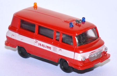 Barkas B 1000 Bus Einsatzleitung Feuerwehr - Original Bernauer Modellbahn-Tauschmarkt rot