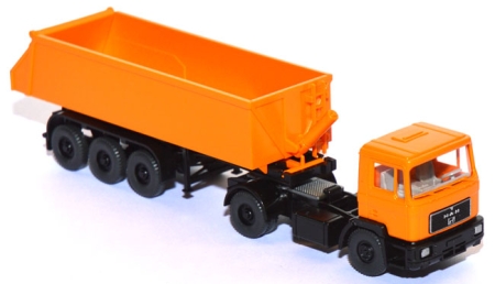 MAN F 90 Hinterkippersattelzug orangegelb