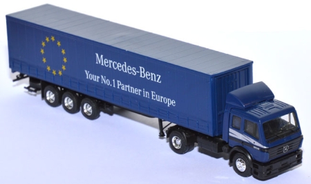 Mercedes-Benz SK 1850 Gardinenplanensattelzug Your No. 1 Partner in Europe blau