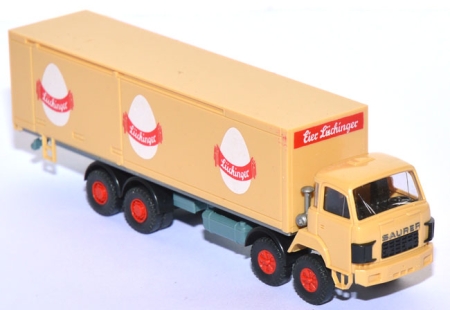 Saurer D 290/330 Koffer-​​LKW 4-​Achser Eier-​Lüchinger beige