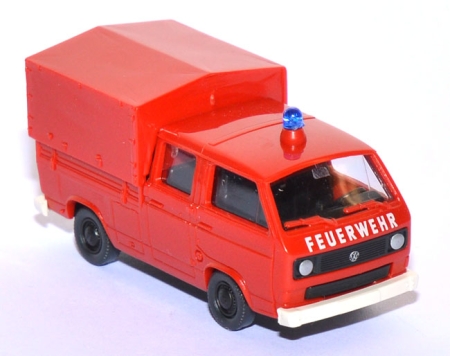 VW T3 Feuerwehr Doppelkabine Pritsche mit Plane rot
