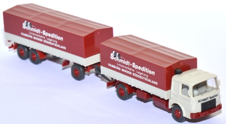 MAN 19.361 Pritschenlastzug Schmidt-​​Spedition grauweiß