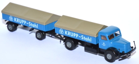 Krupp Mustang Pritschen-​Lastzug Krupp-​Stahl blau