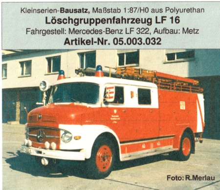 Mercedes-Benz LF 322 Löschgruppenfahrzeug LF 16 Feuerwehr - Bausatz
