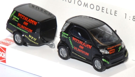 Smart City Coupé Fortwo mit clevertrailer Pizzaladen 48961