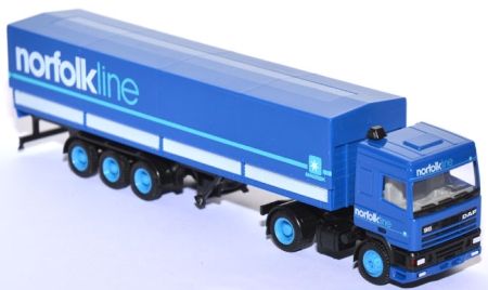 DAF 95 Pritschensattelzug norfolkline Schweden blau