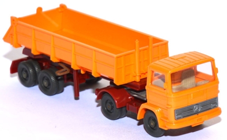 Mercedes-​Benz LPS 1317 Hinterkippersattelzug orangegelb