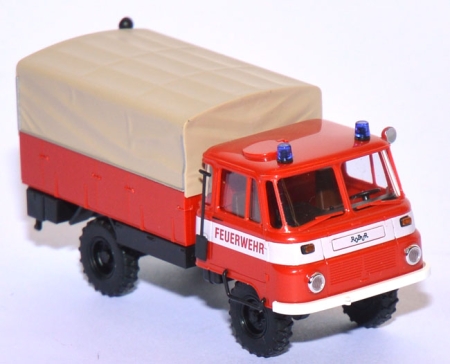 Robur LO 2002 A Pritschen-LKW Feuerwehr rot 50245