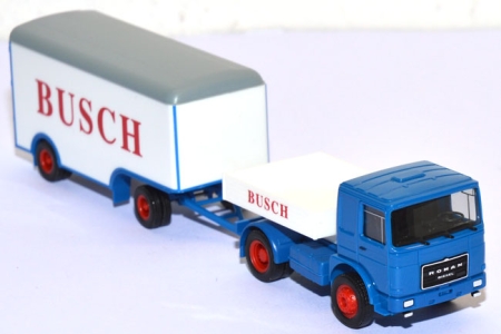 Roman Diesel Zugmaschine mit Kofferanhänger Zirkus Busch blau