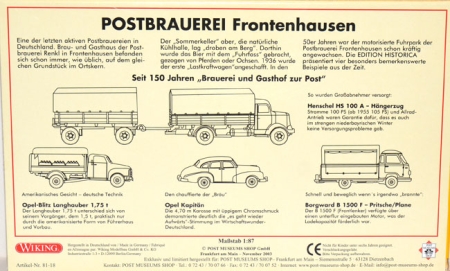 Postbrauerei Frontenhausen - Edition Historica No. 4