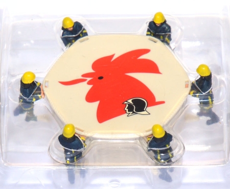 Sprungpolster mit Staffel Feuerwehr mit Logo Roter Hahn Rosenbauer