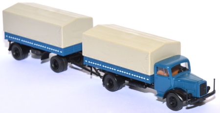 Mercedes-​​Benz L 5000 Pritschen-​​Lastzug blau