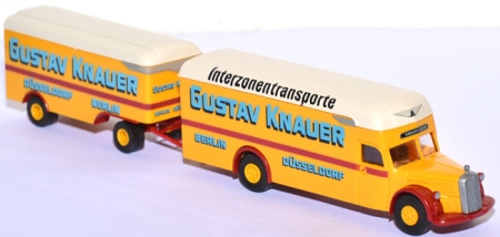 Mercedes-​Benz O 6600 Möbelkoffer-​Lastzug Gustav Knauer Interzonentransporte