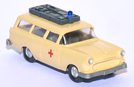 Opel Rekord 58 Caravan Krankenwagen Rotes Kreuz elfenbein