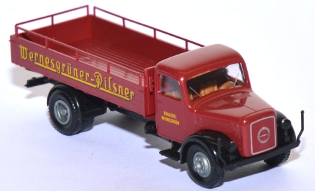 Magirus 3500 Eckhauber Bierpritsche Wernesgrüner-Pilsner rot