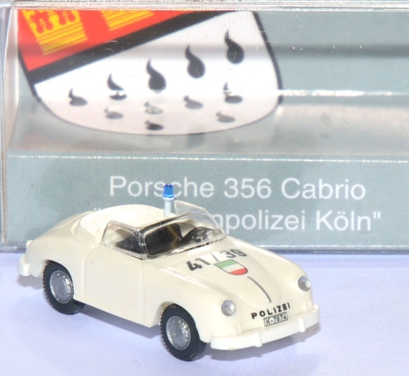 Porsche 356 A 1600 Cabriolet offen Autobahnpolizei Köln weiß