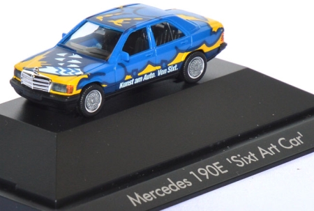 Mercedes-​Benz 190E Sixt Art Car blau