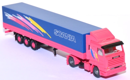 Scania 143 M Pritschensattelzug rosa