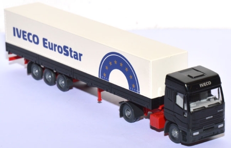 Iveco EuroStar Pritschensattelzug schwarz