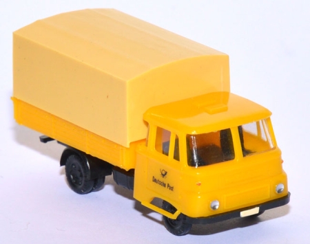 Robur LO 3000 Pritschen-​​LKW Deutsche Post gelb