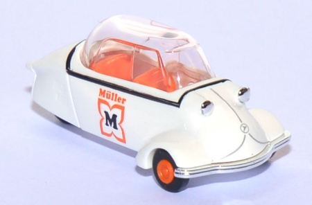 Messerschmitt Kabinenroller KR 200 Drogeriemarkt Müller weiß 48801