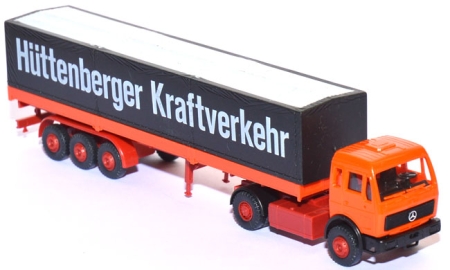 Mercedes-​Benz 1217 LS/36 Pritschensattelzug Hüttenberger Kraftverkehr