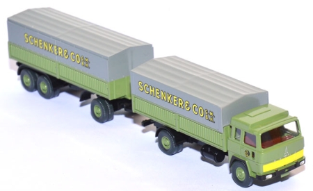 Magirus 235 D Stahlpritschen-​Lastzug Schenker