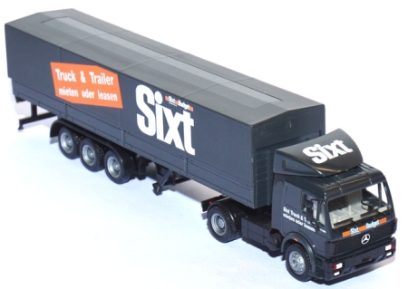 Mercedes-​Benz NG 1735 Pritschensattelzug Sixt Truck & Trailer schwarz