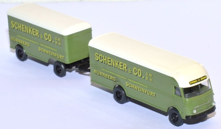 Mercedes-​Benz LPS 312 Pullman Ackermann Möbelkofferlastzug Schenker & Co