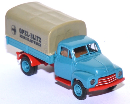 Opel Blitz 1952 Langhauber Pritschen-​​LKW Schnellastwagen blau