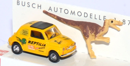 Fiat 500 Reptilia mit Dinosaurier gelb 48707