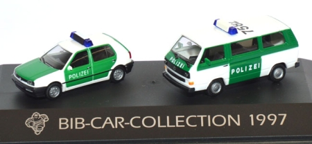 Michelin BIB-​Car-Collection 1997 VW Golf 3 4türig, VW T3 Bus Polizei