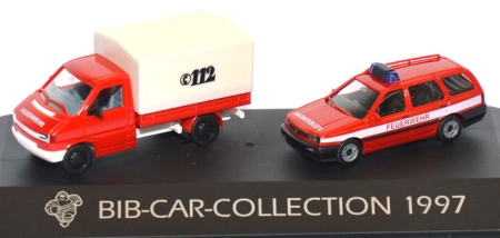 Michelin BIB-​Car-Collection 1997 VW Golf 2 Variant, VW T4 Feuerwehr