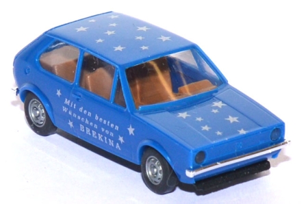 VW Golf 1 2türig Mit besten Wünschen... blau mit Sternen