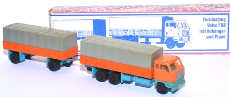 Volvo F 88 Fernlastzug mit Anhänger orange