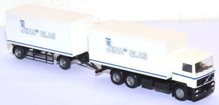 Volvo F12 Kofferlastzug Jenaer Glas weiß