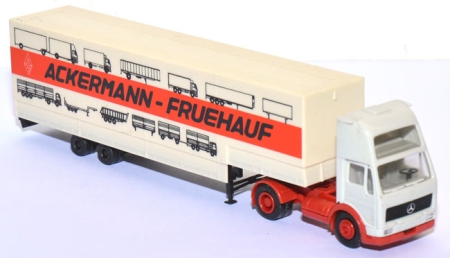 Mercedes-​​Benz NG Pritschensattelzug AF Ackermann-​​Fruehauf hellgrau