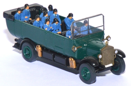 Mercedes-Benz Bus offen Feuerwehr 1926 mit Preiser Figuren