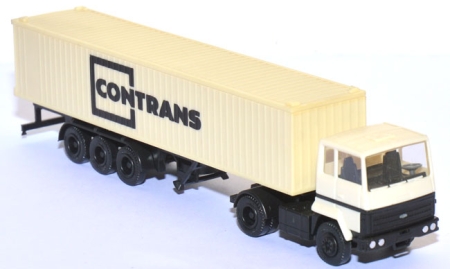 Ford Transcontinental Container-​​​Sattelzug 40 ft Con Trans cremeweiß