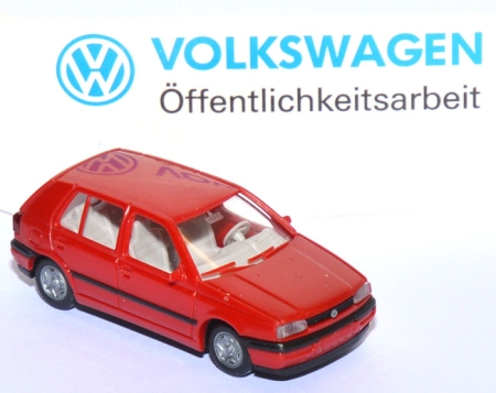 VW Golf 3 4türig - Der neue Golf tornadorot