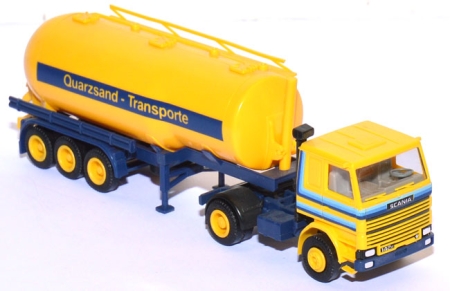 Scania 142 E Kippsilo-​​​​Sattelzug Quarzsand - Transporte