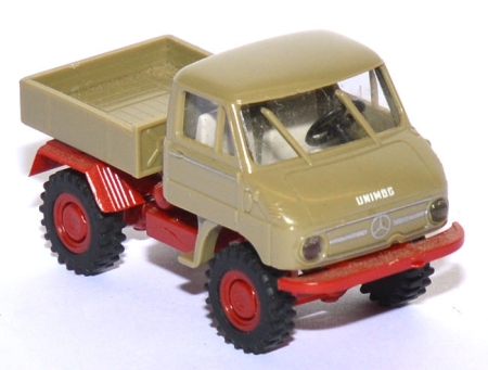 Mercedes-​Benz Unimog U 411 Pritsche gelbgrau