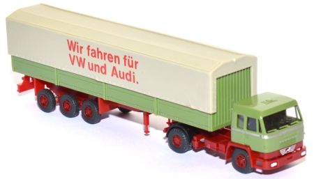 Büssing BS 16 L Pritschensattelzug Wandt - VW und Audi
