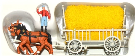 Pferdegespann Getreidewagen